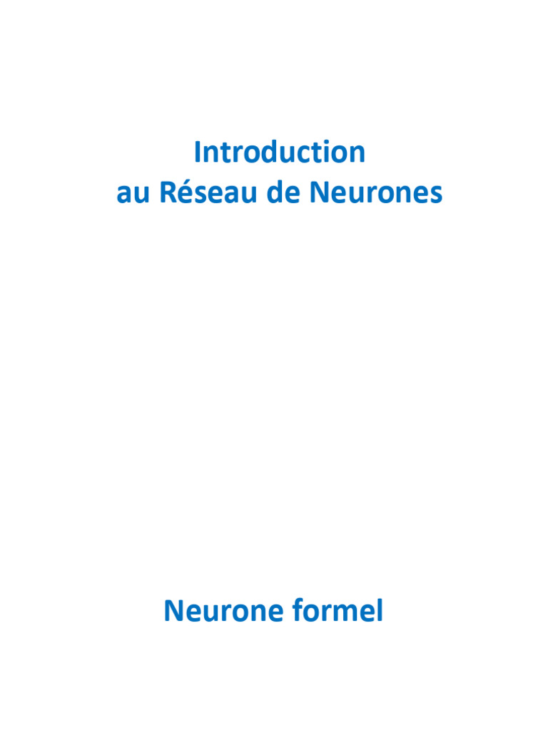 Introduction aux Réseaux de Neurones | PDF | Réseau de neurones ...