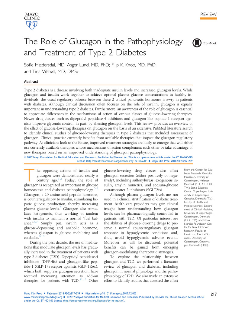 Glucagon's Role in Type 2 Diabetes Management | PDF | Insulin | Pancreas