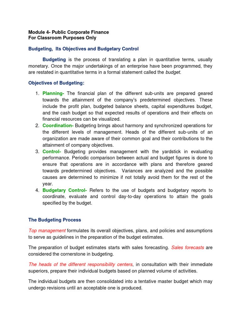 Budgeting and Capital Expenditure Planning | PDF | Expense | Budget