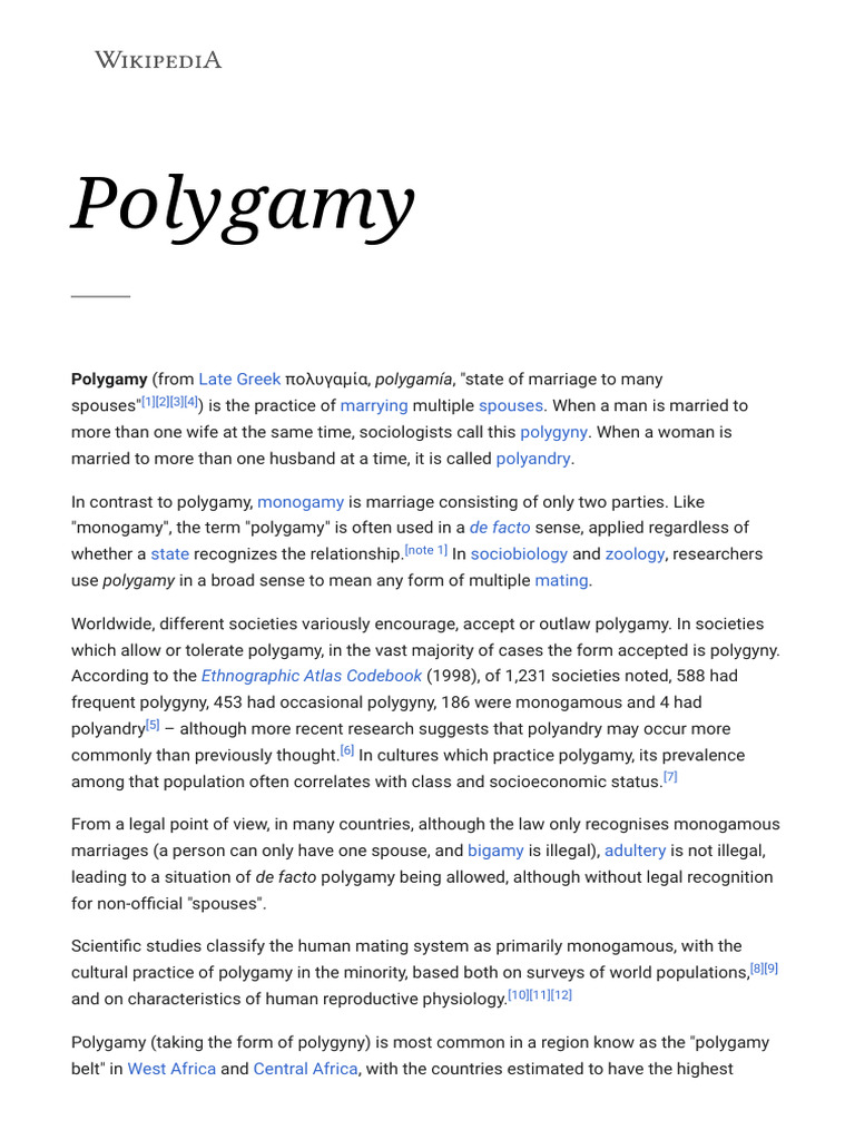 Understanding Polygamy in Sociology | PDF | Polygamy | Mormonism And ...