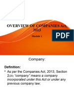 Module 1 - Over View of Companies Act 2013