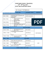 Timetable M&E Tools Training Rangwe