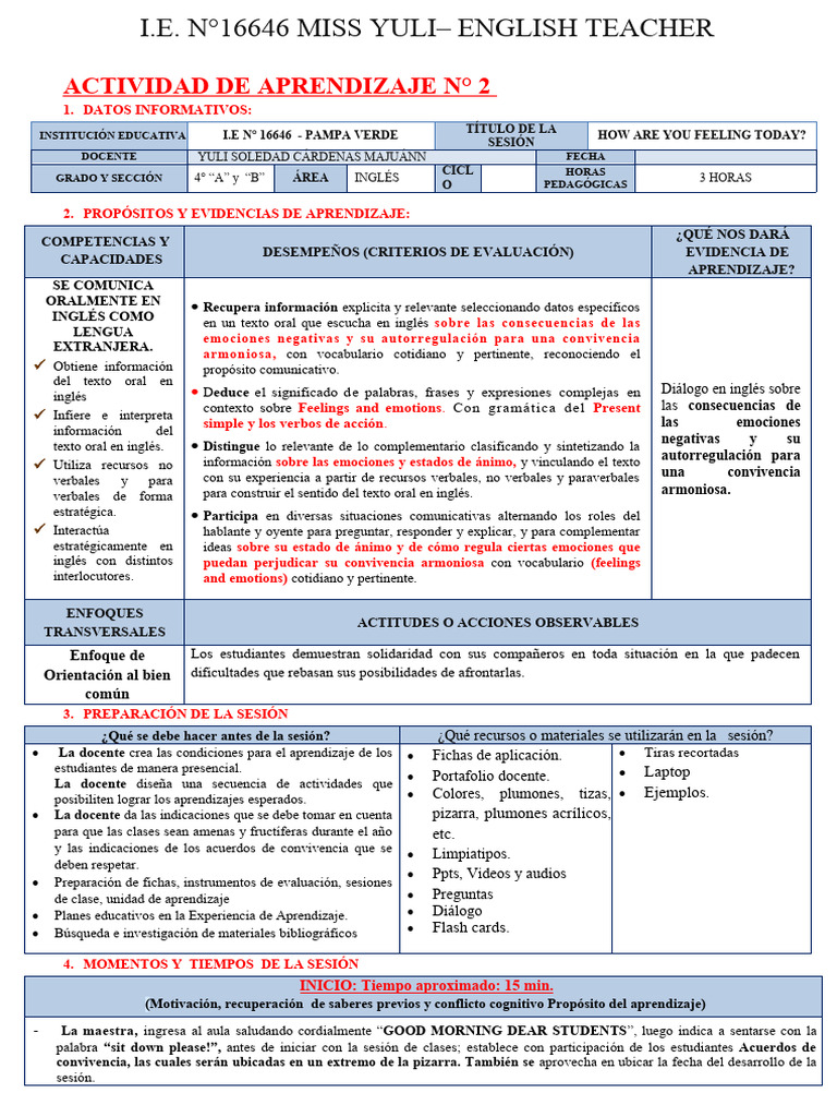 proyecto-de-aprendizaje-ingles-pdf-evaluaci-n-las-emociones