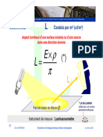 Luminance Candela Par M (CD/M ) : Aspect Lumineux D'une Surface Éclairée Ou D'une Source Dans Une Direction Donnée