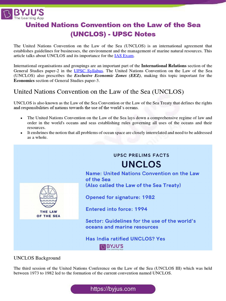 UNCLOSE | PDF | United Nations Convention On The Law Of The Sea ...