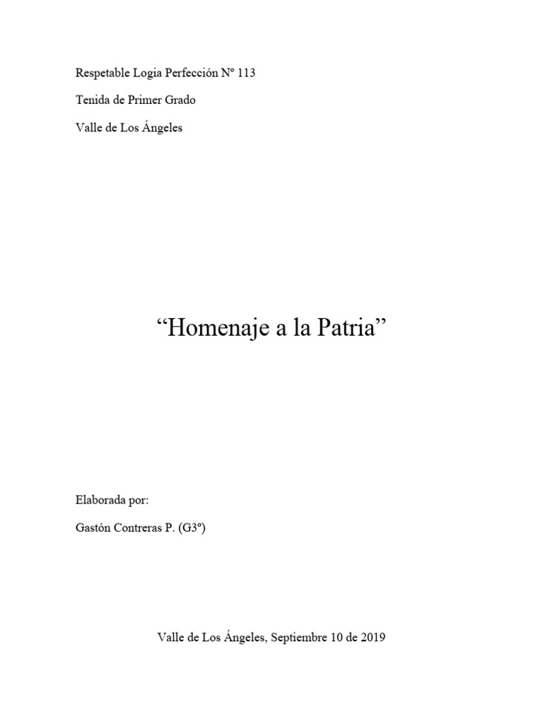 Homenaje a la Patria en Logia 113 | PDF