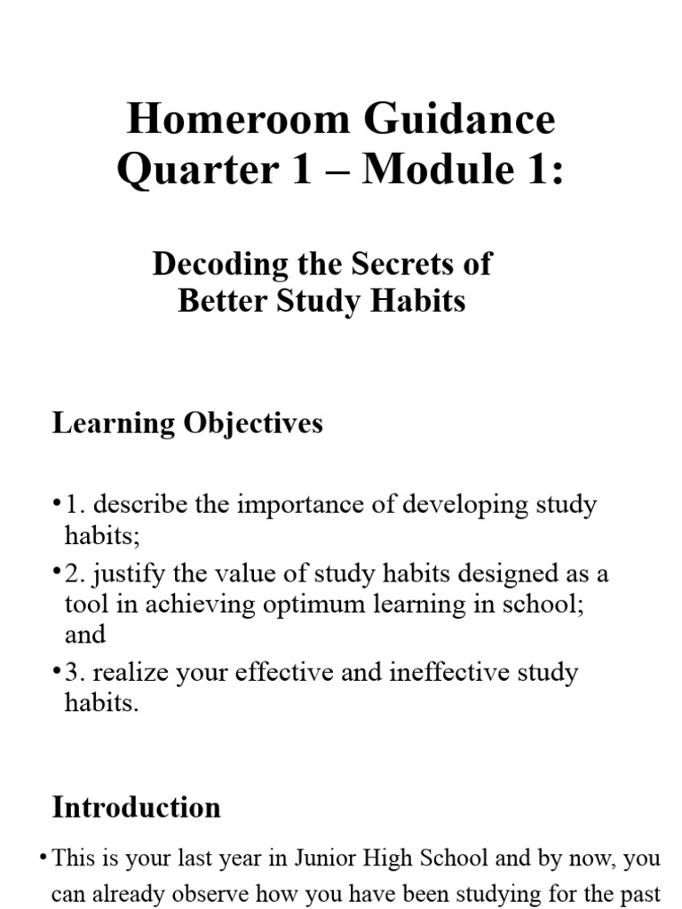 Improving Study Habits for Success | PDF | Habits | Learning