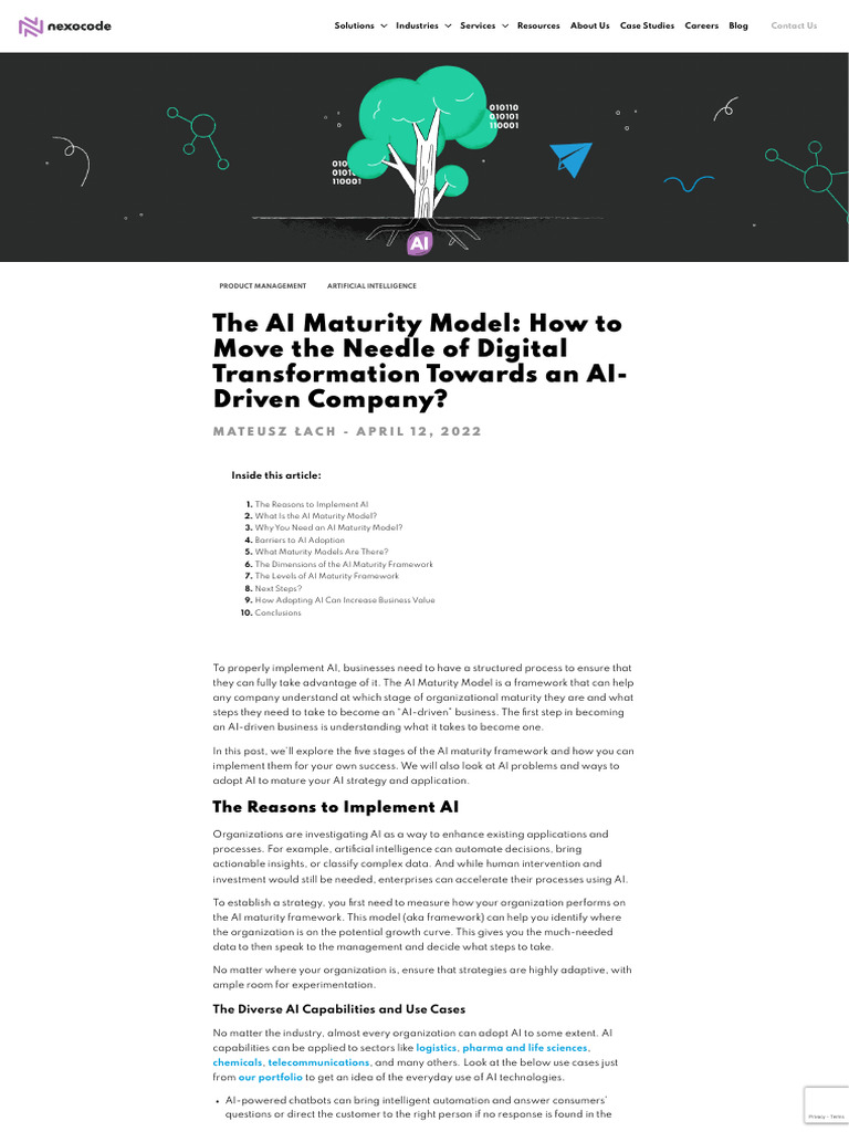 AI Maturity Model for Digital Transformation | PDF | Artificial ...