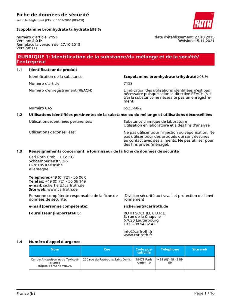 Produit Chimique Est Ces Caracteristiques | PDF | Matière dangereuse ...