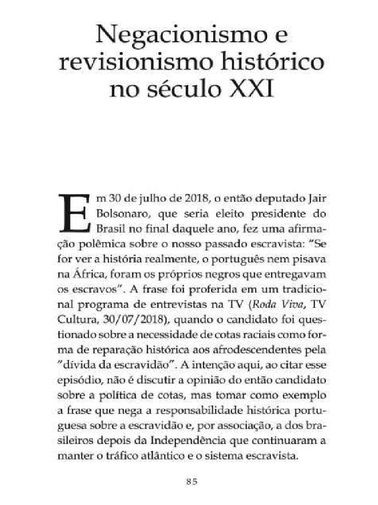 Texto 4 - Negacionismo e Revisionismo Histórico | PDF