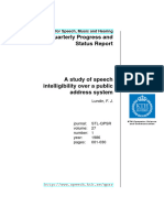 A Study of Speech Intelligibility Over A PA System