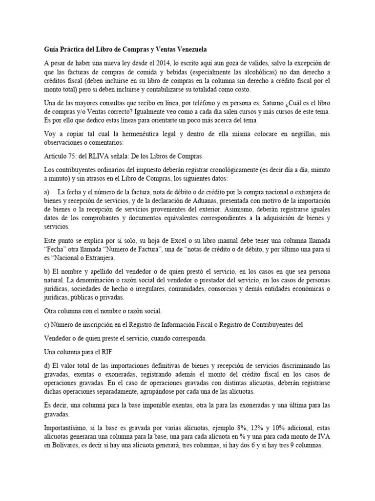Libro de Compras y Ventas | Descargar gratis PDF | Factura | Impuesto ...