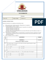 Grade 9 Math PA2 Worksheet