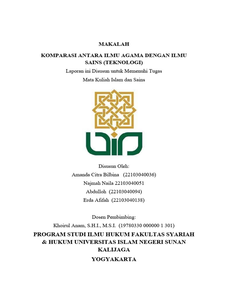Integrasi Ilmu Agama dan Sains | PDF | Ilmu Sosial