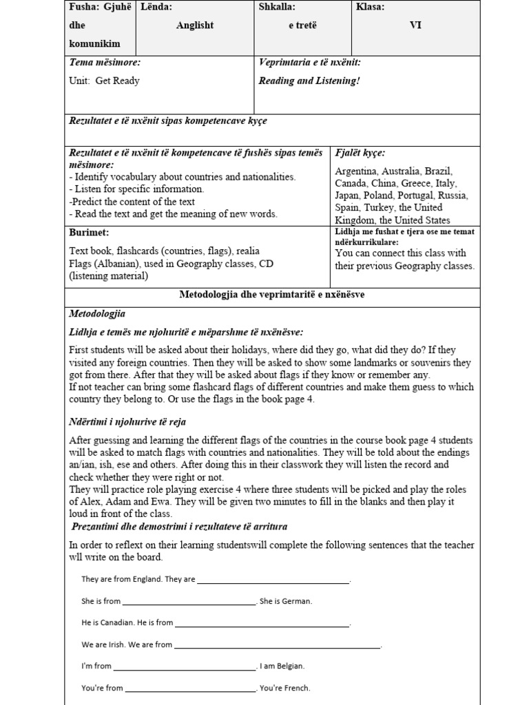Lesson Plan No 2 PDF Learning Behavior Modification