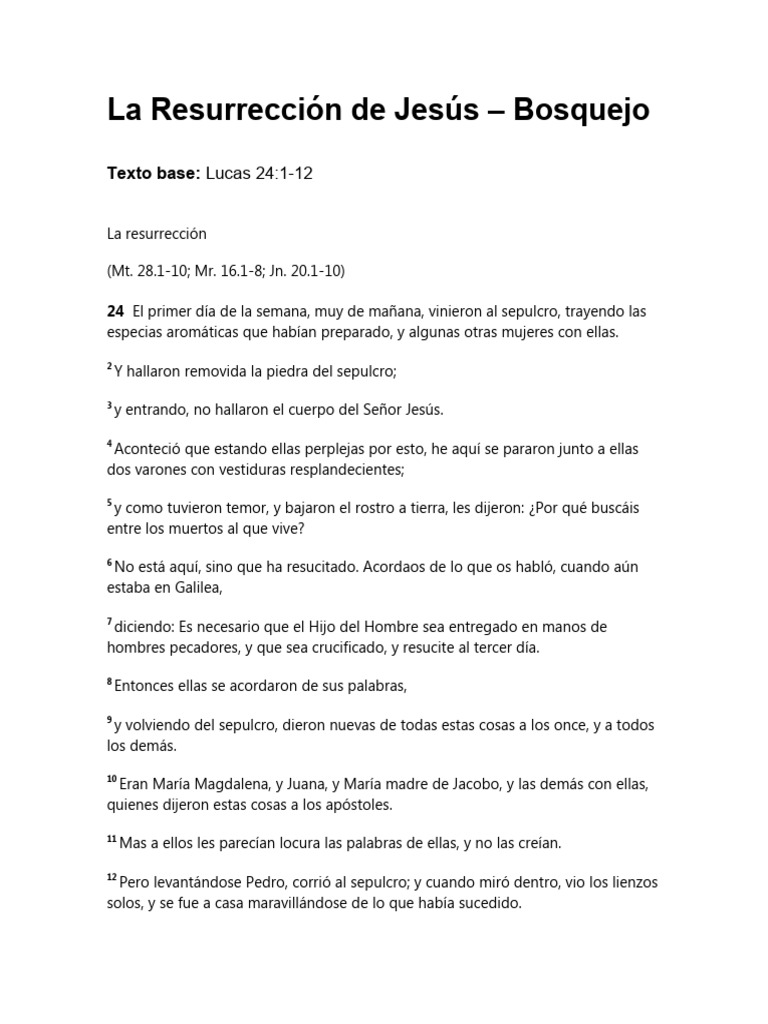 La Resurrección de Jesús | PDF | La resurrección de Jesús | Jesús