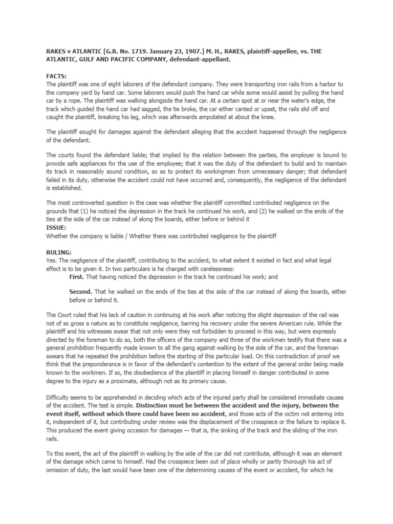Rakes vs. Atlantic PDF Negligence Legal Liability
