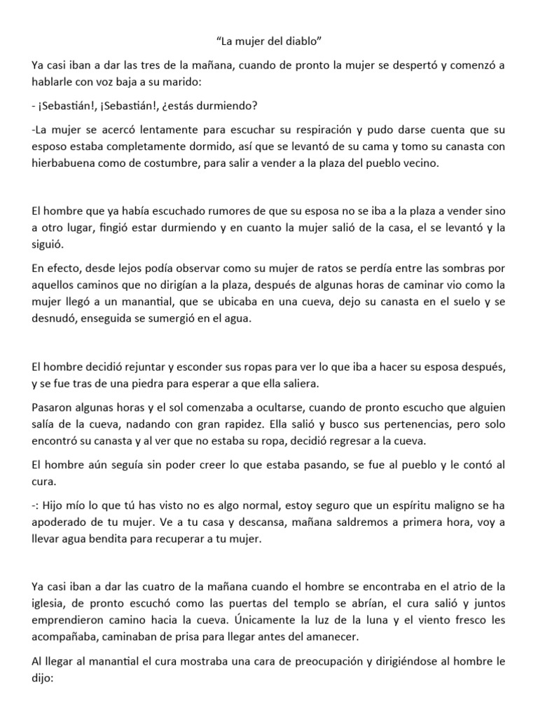 Cuento La Mujer Del Diablo Pdf