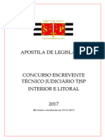 APOSTILA DE LEGISLAÇÃO - ESCREVENTE TJSP INTERIOR