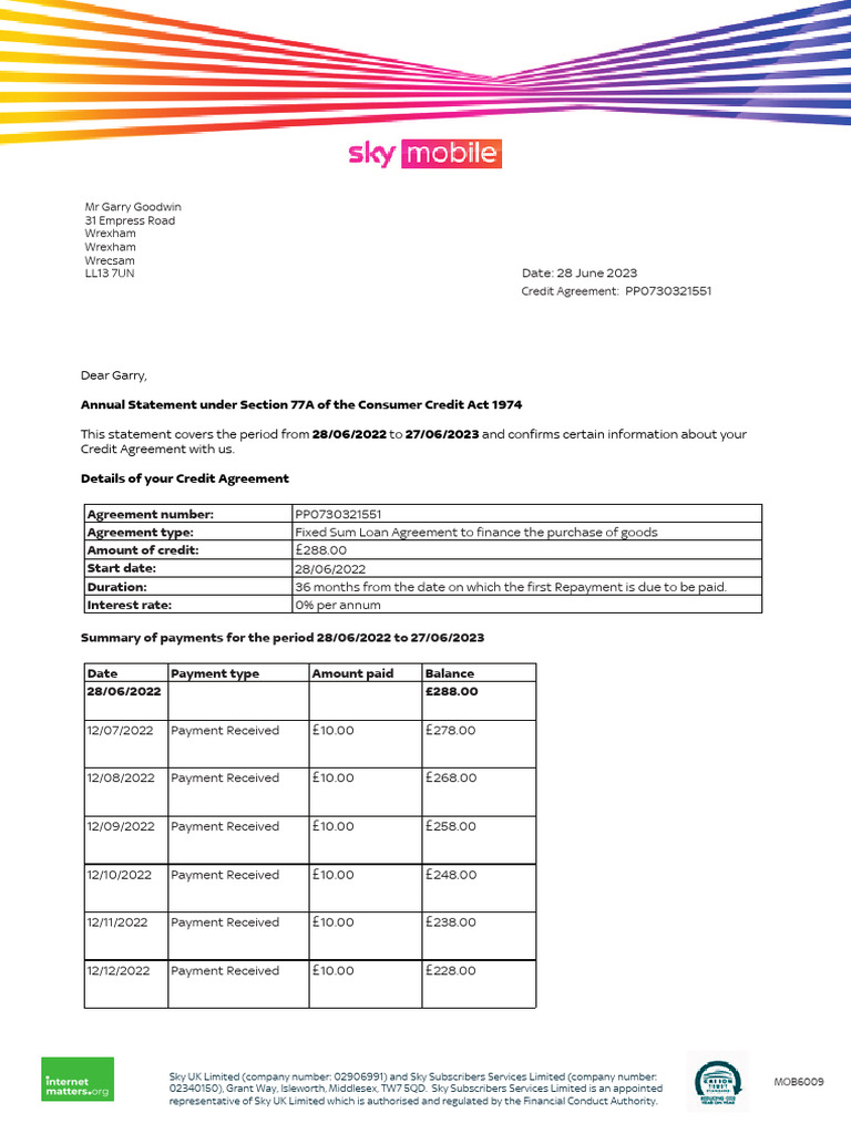 Dear Garry, MR Garry Goodwin 31 Empress Road Wrexham Wrexham Wrecsam