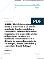 A - HRC - 52 - 33 Las Mujeres y Las Niñas y El Derecho A Un Medio Ambiente Limpio, Saludable y Sostenible