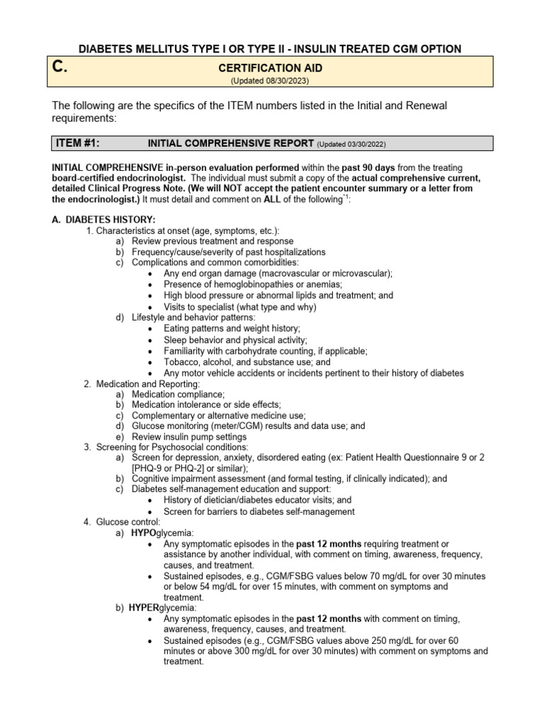CGM Certification for Insulin-Treated Diabetes | PDF | Diabetes ...