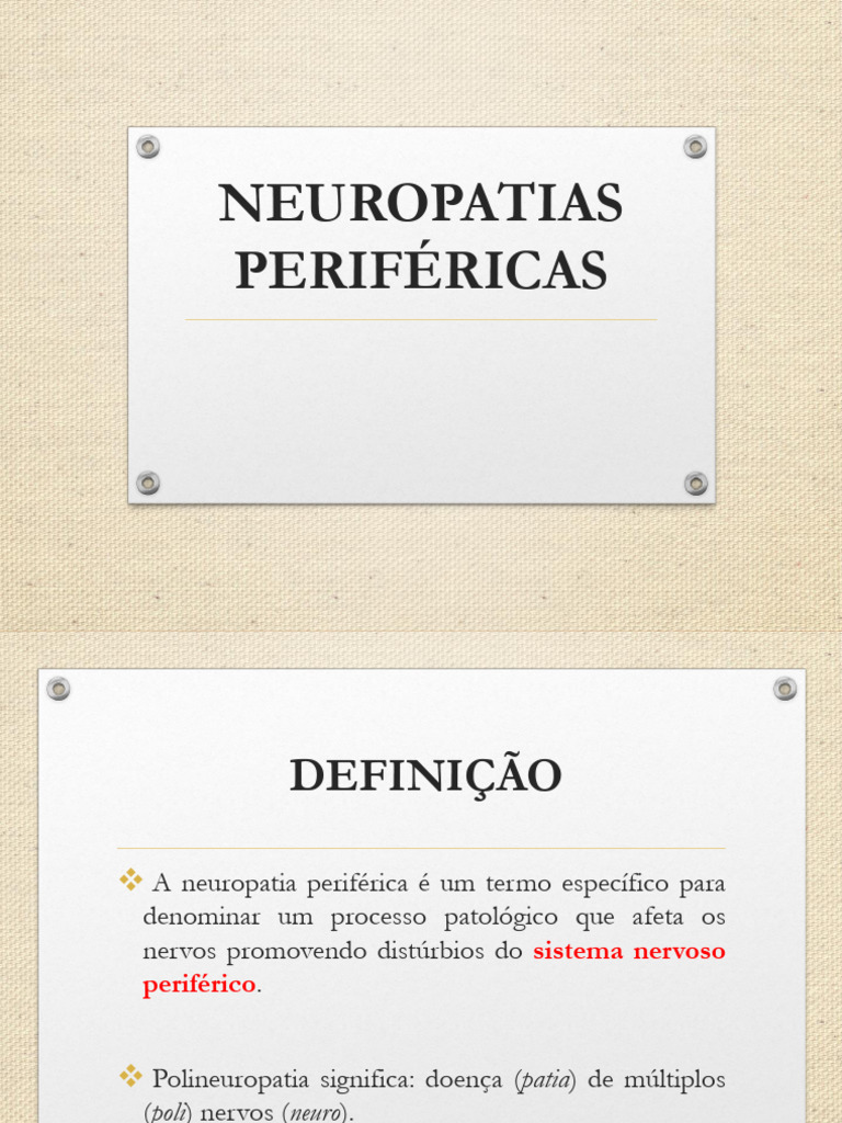 Classificação e Sintomas de Neuropatias | PDF | Medicina Clínica ...