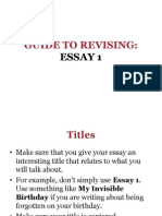 Guide To Revising:: Essay 1