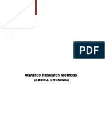 Advance Research Methods Outline ADCP-I Evening