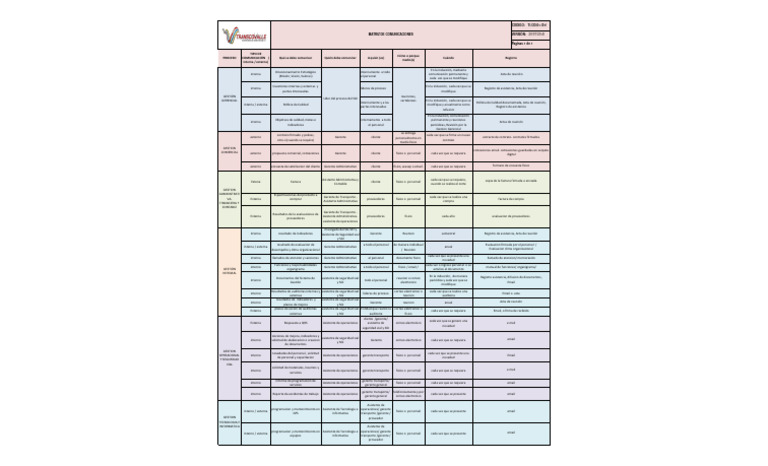 Matriz Comunicaciones Pdf Business Informática