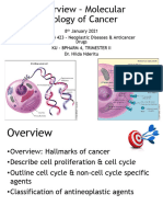 KU PPB 423 Lesson 1 Overview of Molecular Biology of Cancer