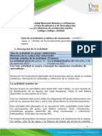 Guía de Actividades y Rúbrica de Evaluación - Unidad 1 - Tarea 2 - Análisis de Los Fundamentos Generales de Producción Equina