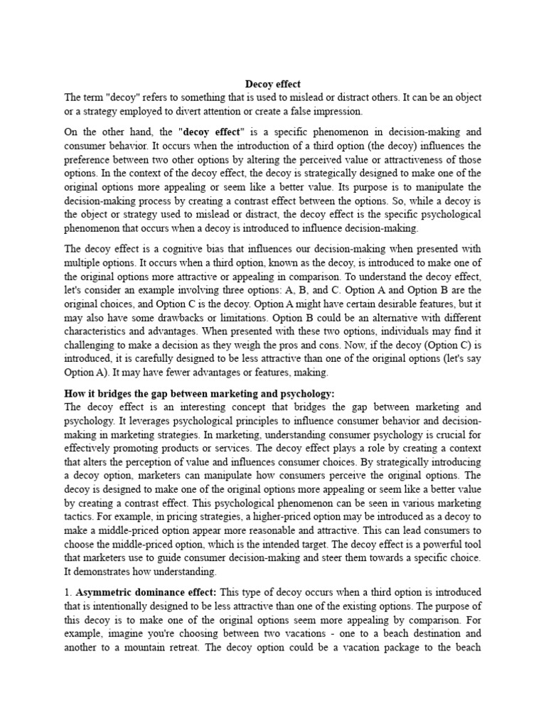 Decoy Effect Download Free PDF Heuristic Decision Making