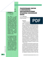 Mechanisms of Energy Conversion in Chloroplasts - Energy Transducing Organelles of Plant Cell