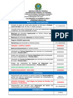 Calendário Acadêmico 2024.1 (Período Regular) - Cursos Presenciais - UFPB