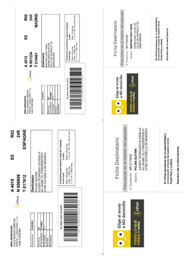 Etiquetas Vinted PDF