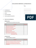 Evaluación de  Competencia y Autorización en ensayos  EJEMPLO