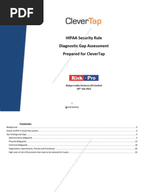 Clevertap HIPAA gap assessment Report (1)