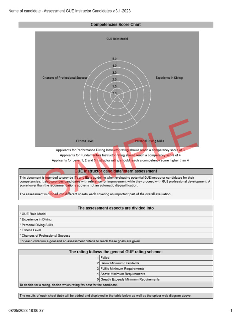 Instructor Candidate Assessment v3.1 SAMPLE | PDF | Underwater Diving ...