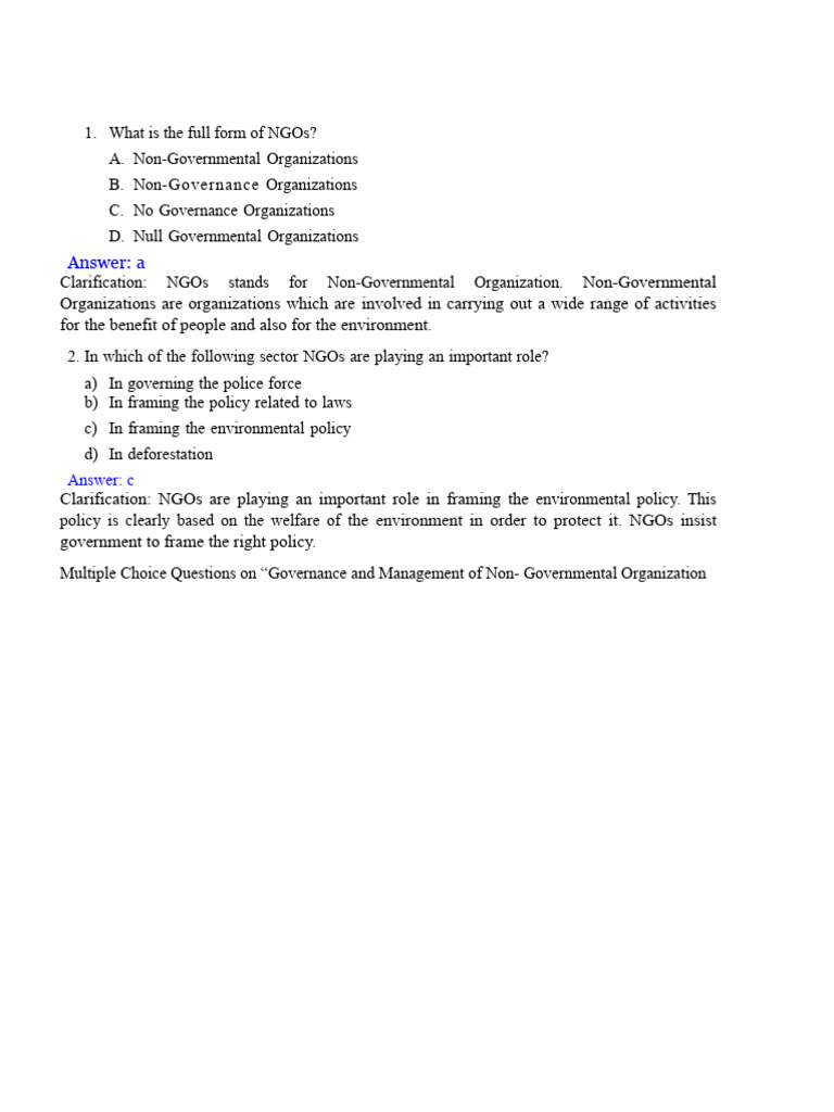 What Is The Full Form of NGOs PDF