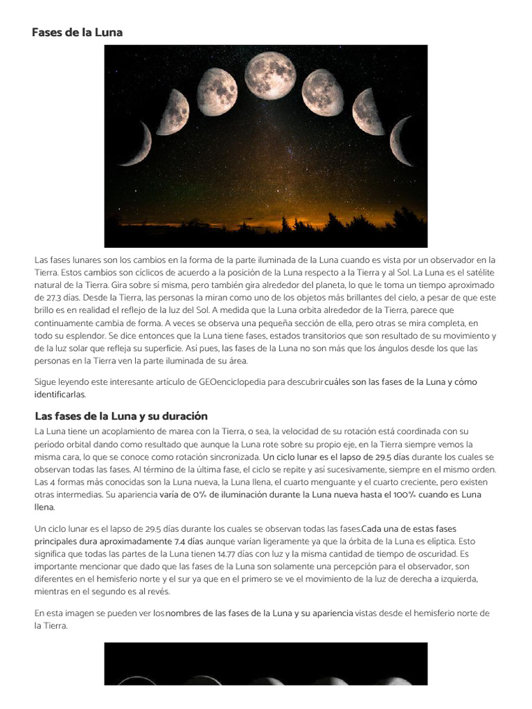 Fases de la Luna - geoenciclopedia.com | PDF | Luna | Tierra