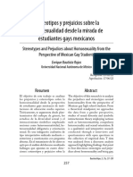 Estereotipos y Prejuicios Sobre La Homosexualidad Desde La Mirada de Estudiantes Gays Mexicanos