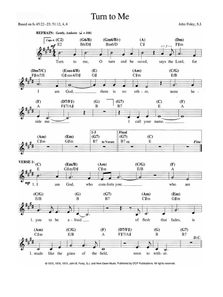Turn to me foley sab lead pdf