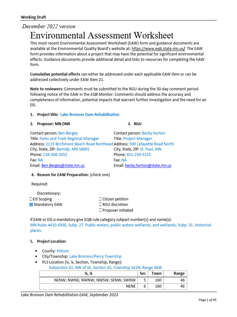 2023 09 05 Lake Bronson Dam Eaw Download Free PDF Spillway Dam