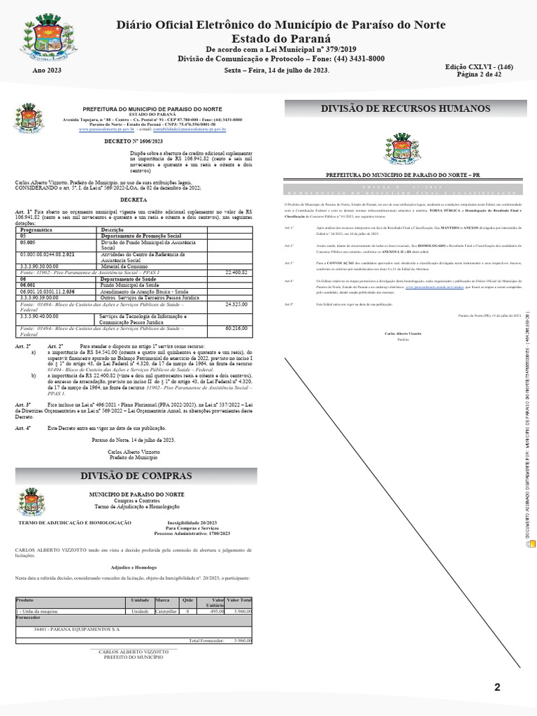 Edital 27 2023 - Homologação Do Resultado Final - Publicação | PDF ...