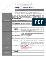 Semanario 2° Básico A 2023: Semana Del 11 Al 15 de Septiembre