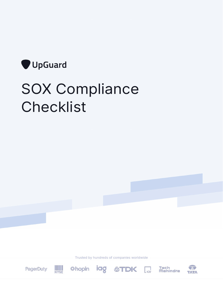 Checklist SOX Compliance Download Free PDF Security Computer