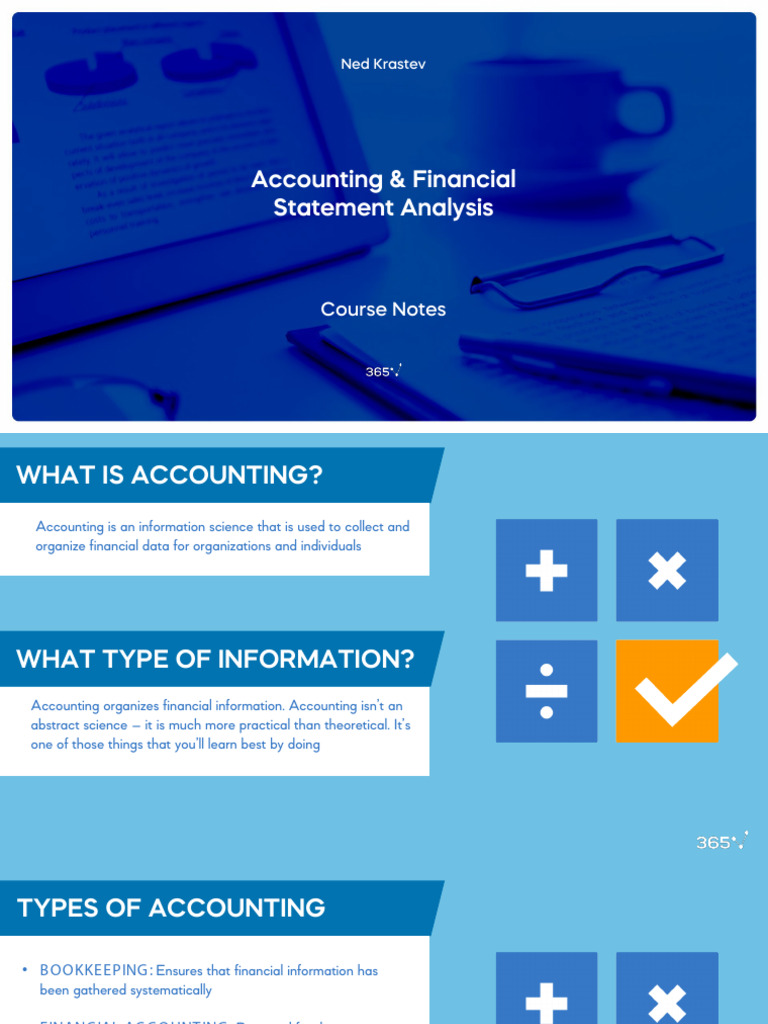 Accounting Financial Statement Analysis Course Notes PDF Debits And