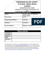 Tinamaan Ka Ng Lente Registration Form Ngo/HRDs Category