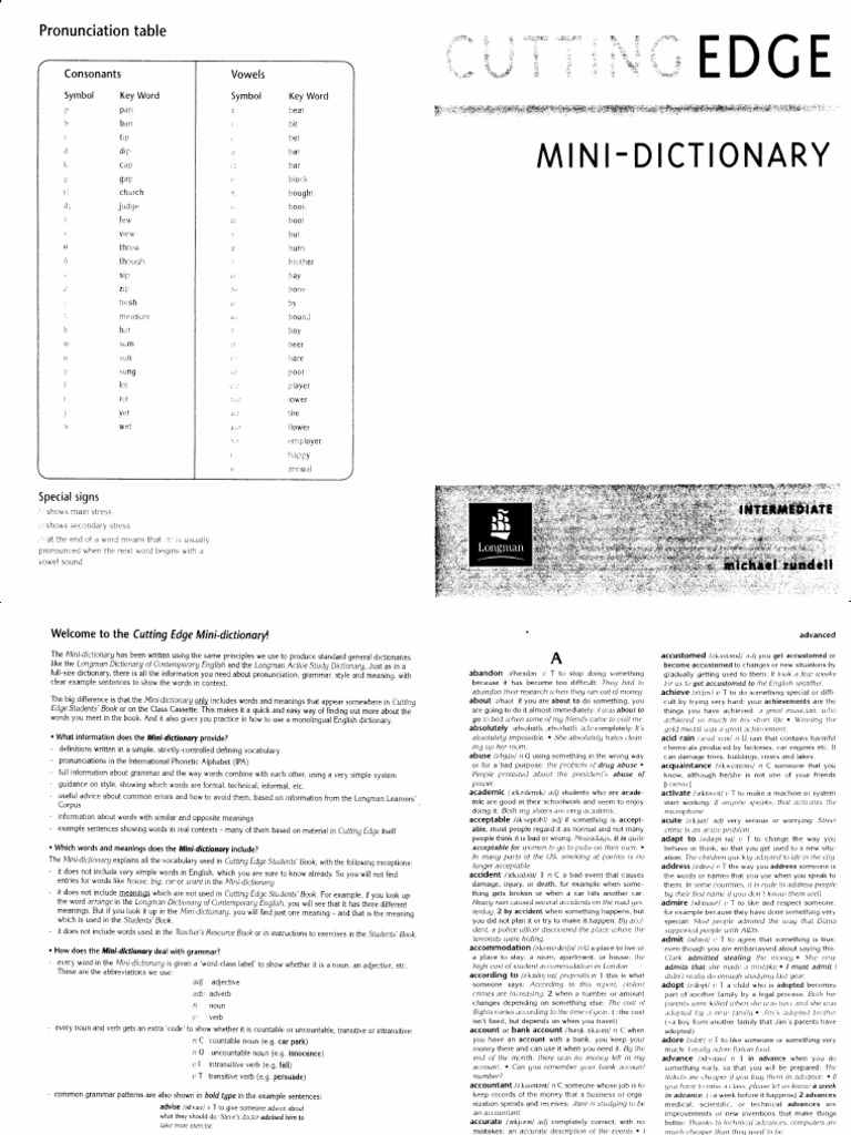 Edge Dictionary AD PDF Linguistics 51 OFF